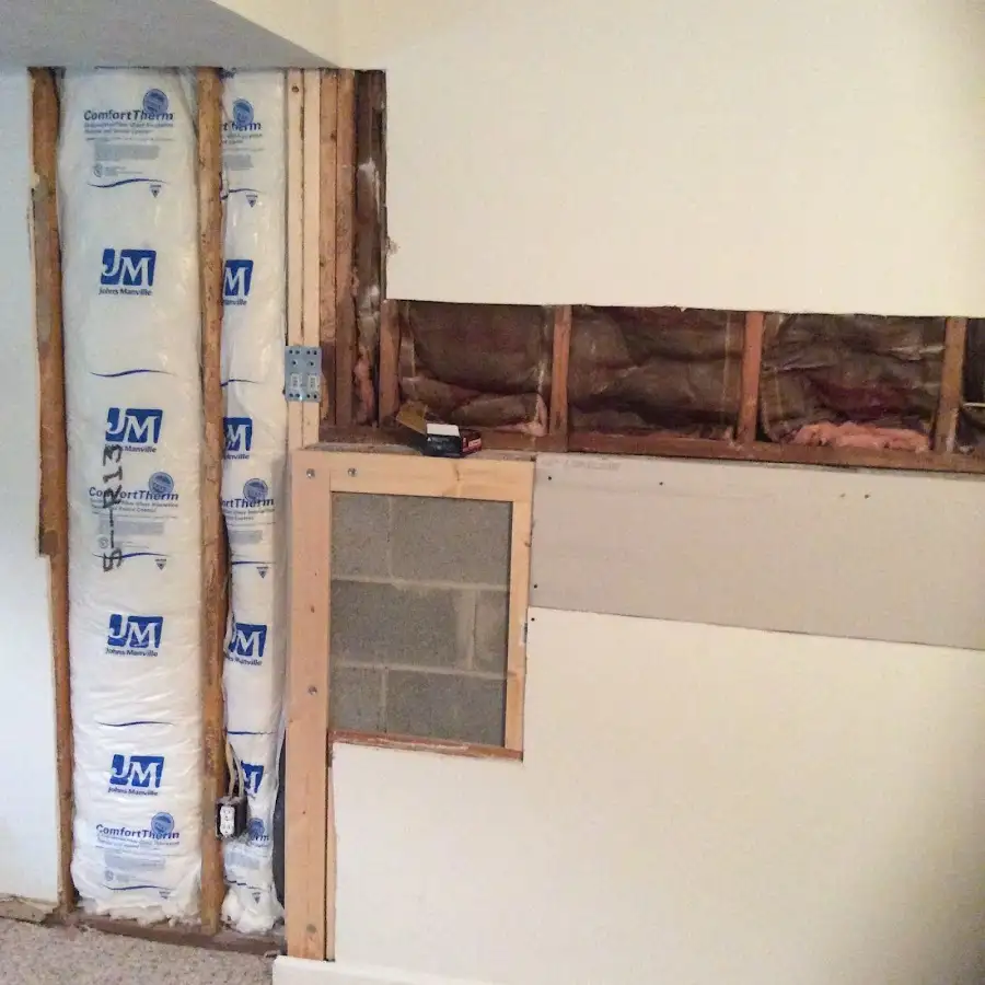 Wall insulation replacement during Odor Removal & Deodorization in Collegedale